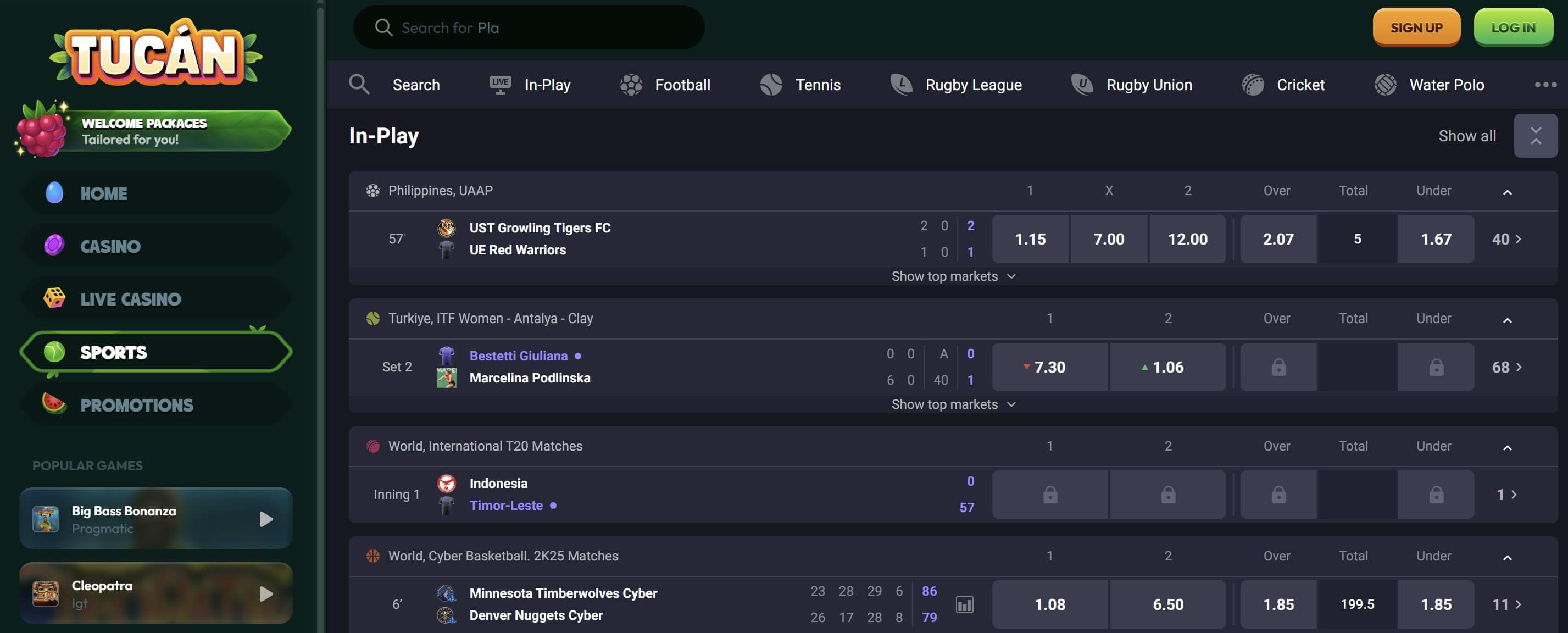 sports betting lobby tucan casino