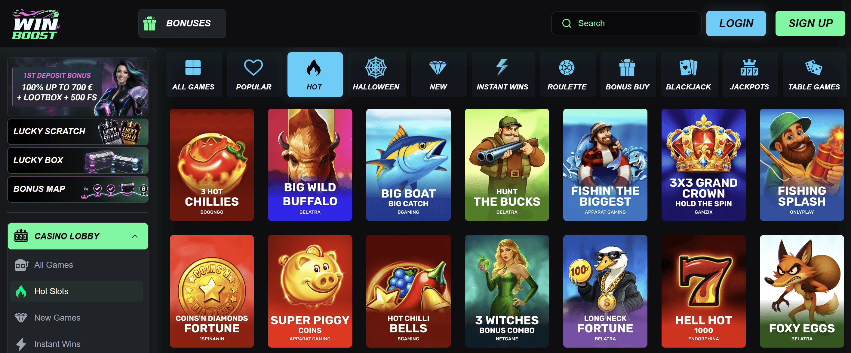 winboost casino slots