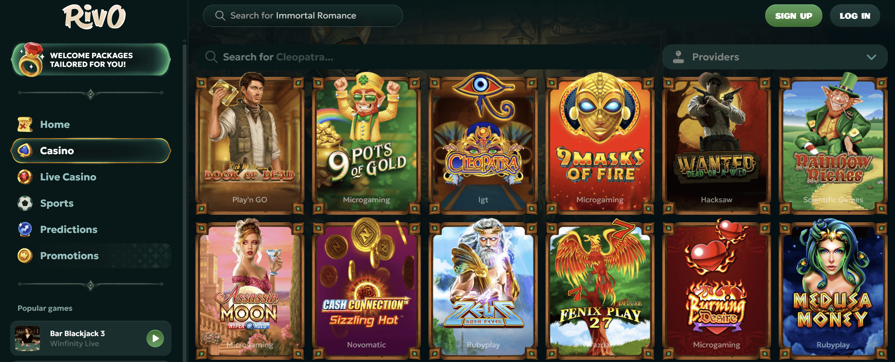 rivo casino slots lobby